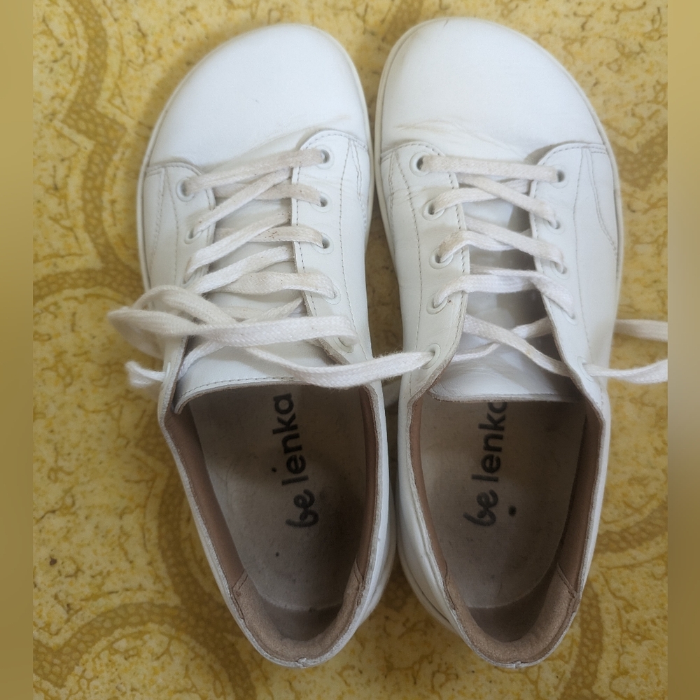 Belenka Barefoot Minimalist White Leather Sneakers Tennis shoes 40